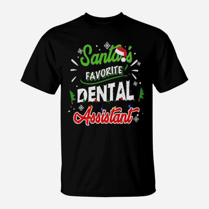 Funny Santa's Favorite Dental Assistant T-Shirt