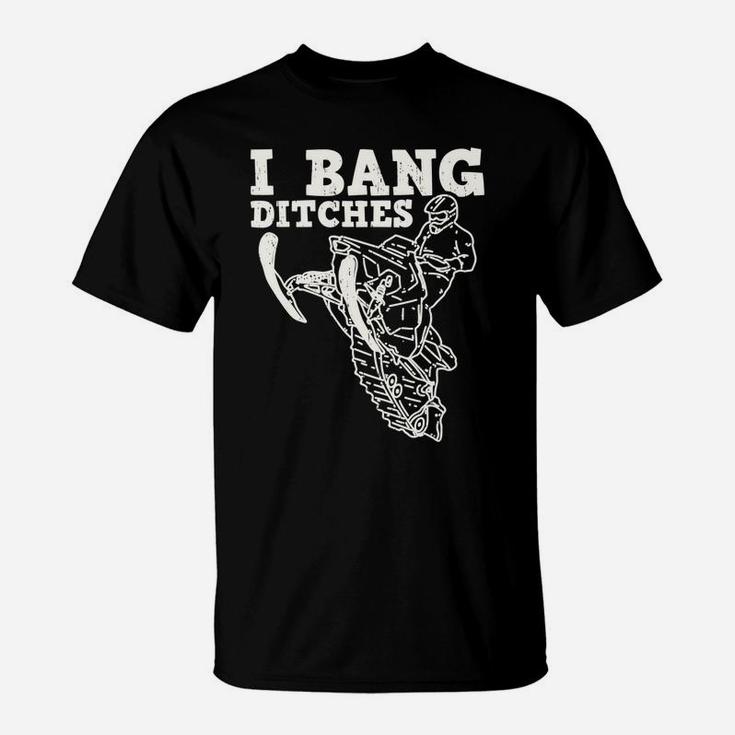 Funny Snowmobile Rider I Bang Ditches Snowmobiling Racer T-Shirt