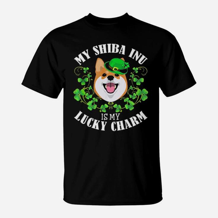 Funny St Patricks Day   My Shiba Inu Is My Lucky Charm T-Shirt