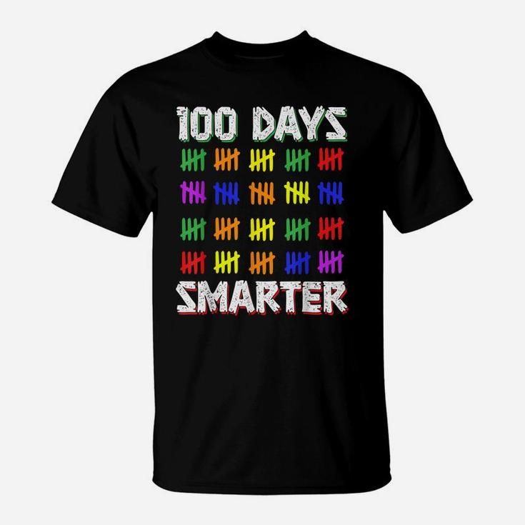 Funny Students Kids 100 Days Smarter 100 Days Of School T-Shirt