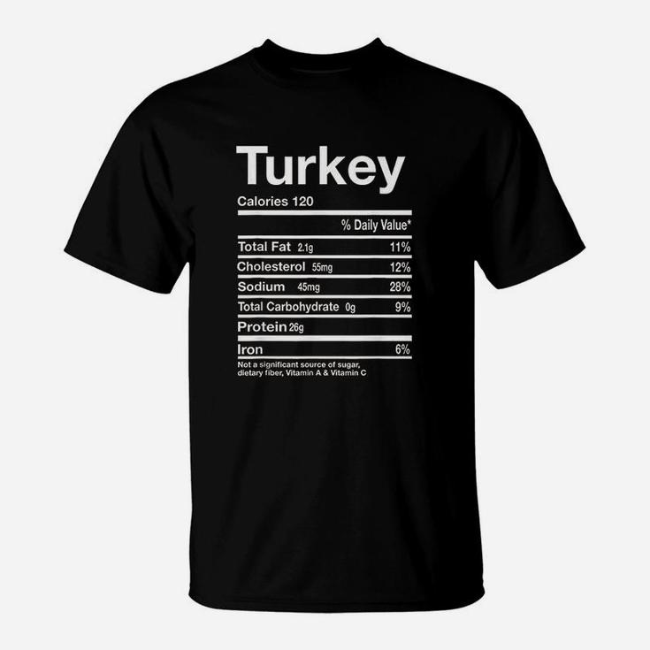 Funny Turkey Nutrition Facts Thanksgiving Costume Matching T-Shirt