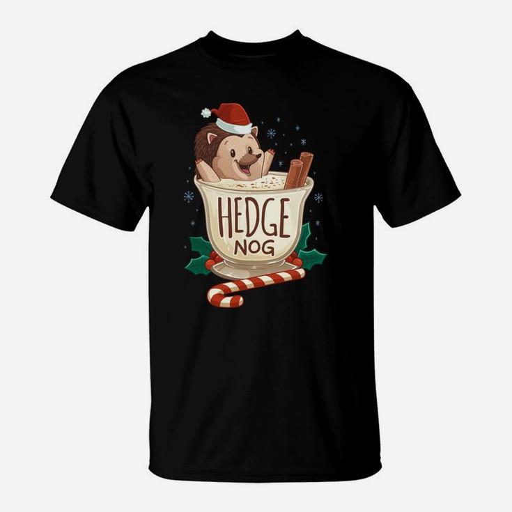 Funny Xmas Hedge Nog Hedgehog Eggnog Christmas T-Shirt