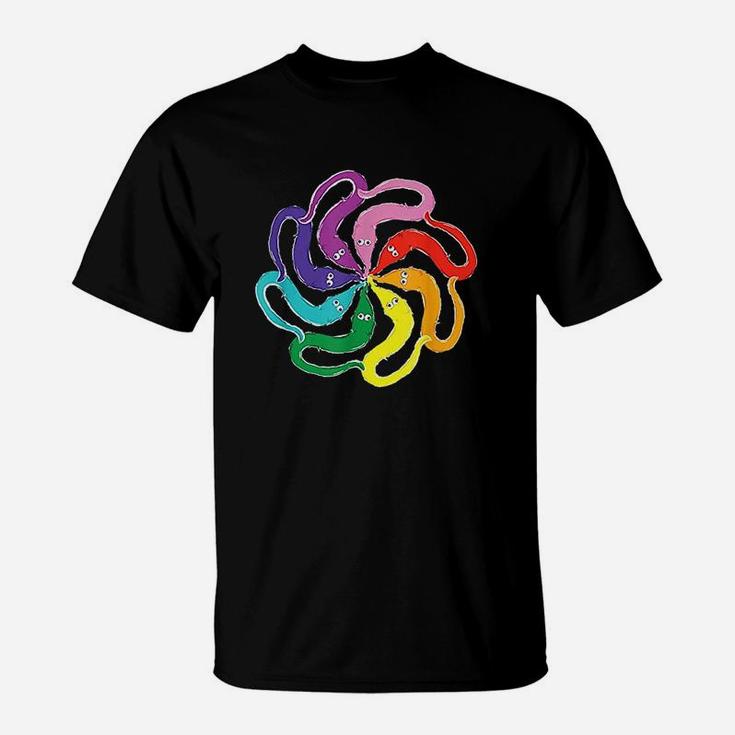 Fuzzy Worm On A String Meme Rainbow Mandala T-Shirt