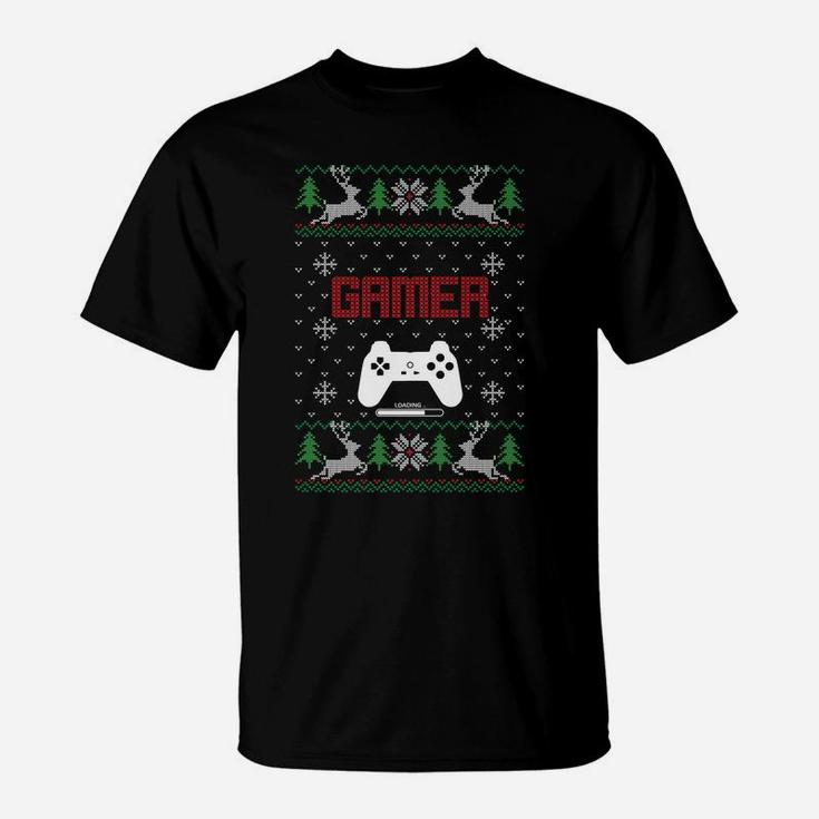 Gamer Christmas Sweatshirt Xmas Gaming Gifts Retro T-Shirt