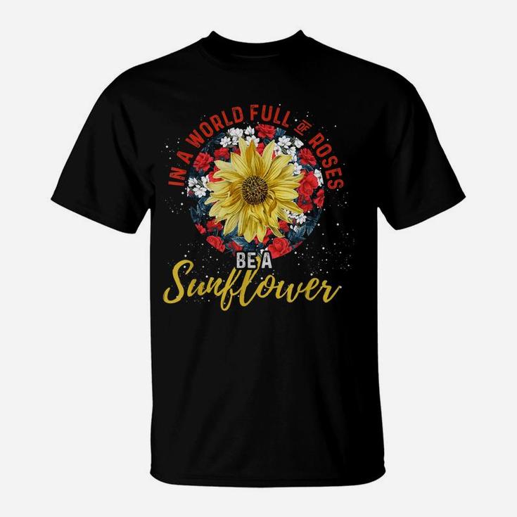 Garden Sunshine Rose Florist Floral Yellow Flower Sunflower T-Shirt