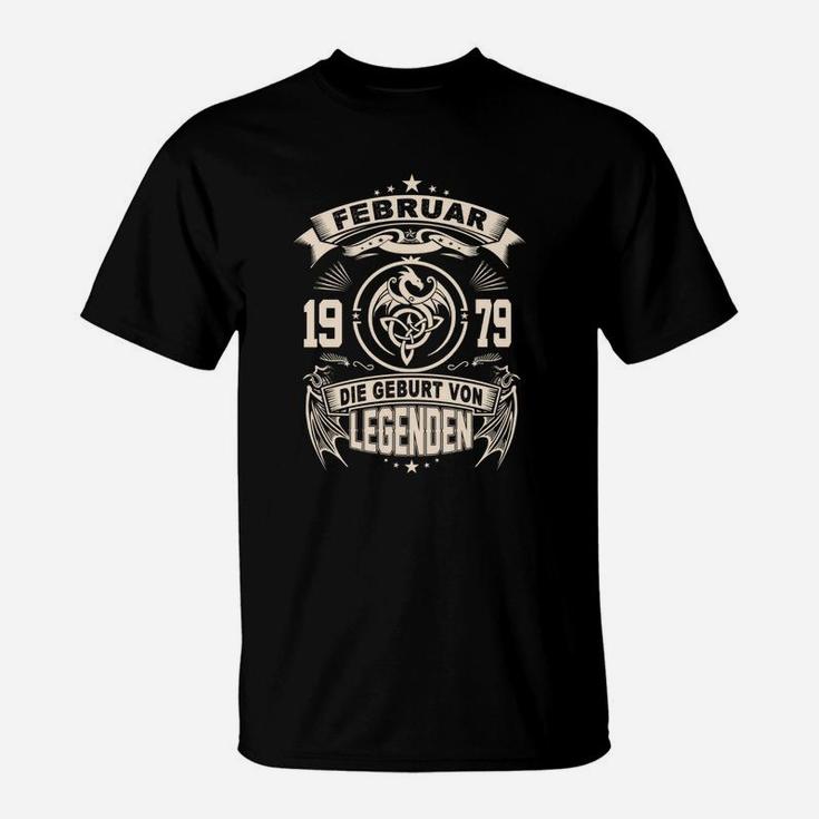 Geburt von Legenden Februar 1979 Schwarz T-Shirt, Vintage Design