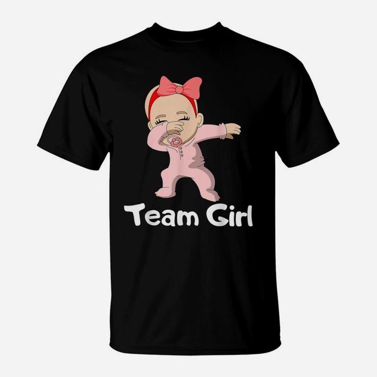 Gender Reveal Party Team Girl Dabbing Baby T-Shirt