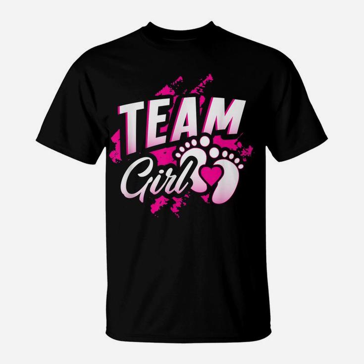 Gender Reveal Team Girl Baby Shower Party Gift Pink Blue T-Shirt