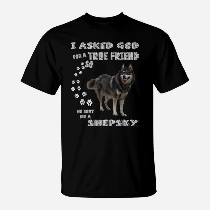 German Husky Dog Quote Mom Dad Art, Cute Gerberian Shepsky T-Shirt