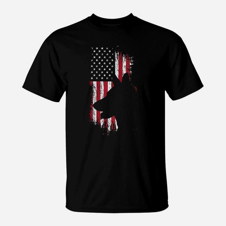 German Shepherd American Flag Shirt Usa Patriotic Dog Gift Zip Hoodie T-Shirt
