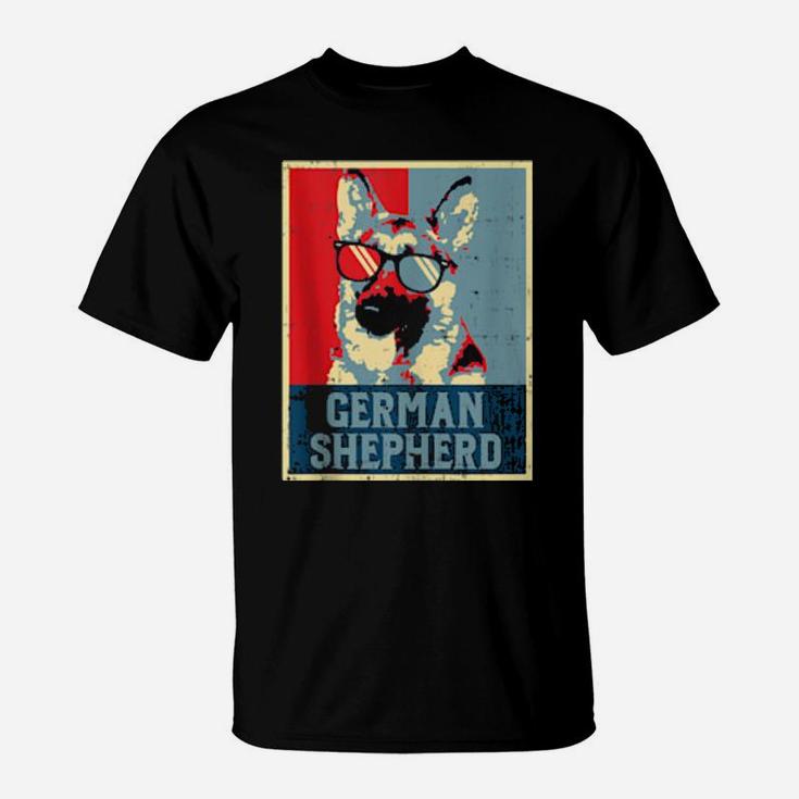 German Shepherd Obama Poster Vintage Dog Owner T-Shirt