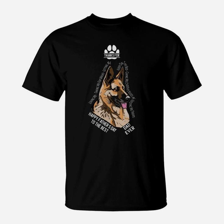 German Shepherd Thank You Happy Father's Day Dog Dad T-Shirt