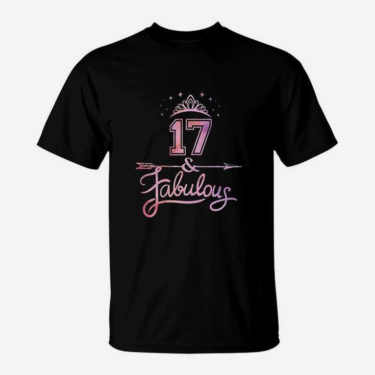 Girls 17 Years Old And Fabulous Girl 17Th Birthday T-Shirt