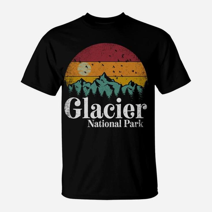 Glacier National Park Retro Style Hiking Vintage Camping Sweatshirt T-Shirt