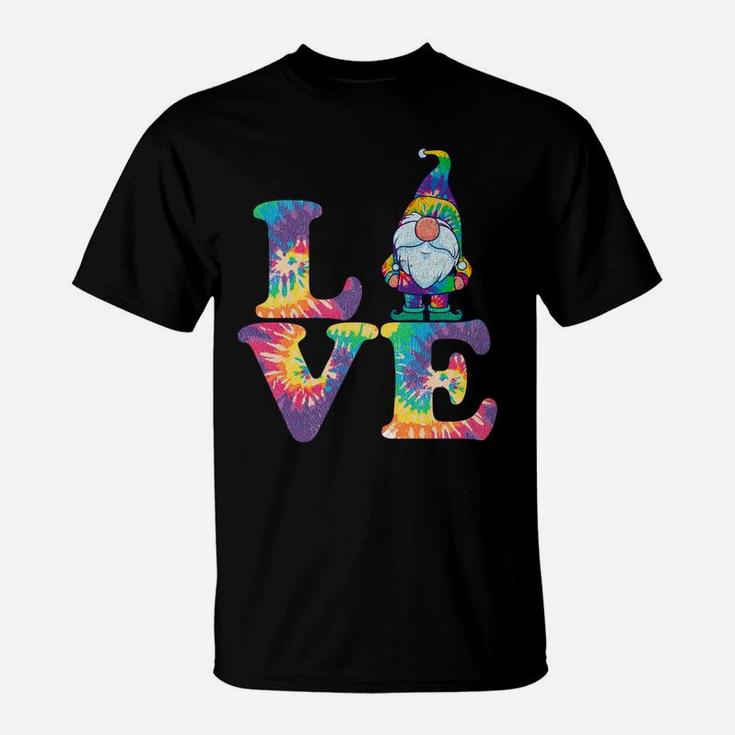 Gnome Love Hippie Gnomes Tie Dye Retro Style Vintage Peace T-Shirt