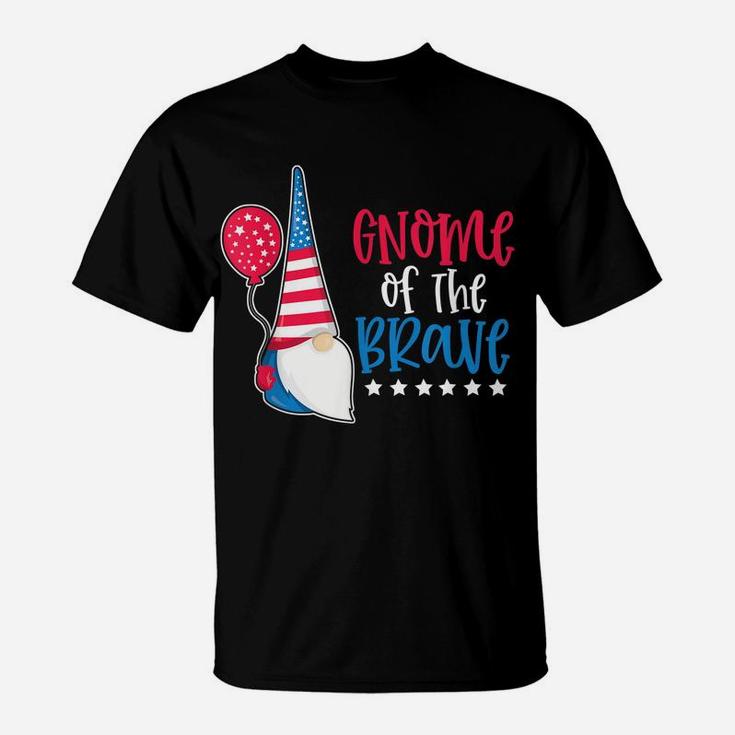 Gnome Of The Brave 4Th Of July Patriotic Red White Blue Usa T-Shirt