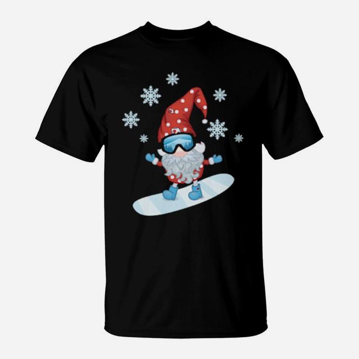 Gnome On Snowboard Ugly Xmas Costume T-Shirt