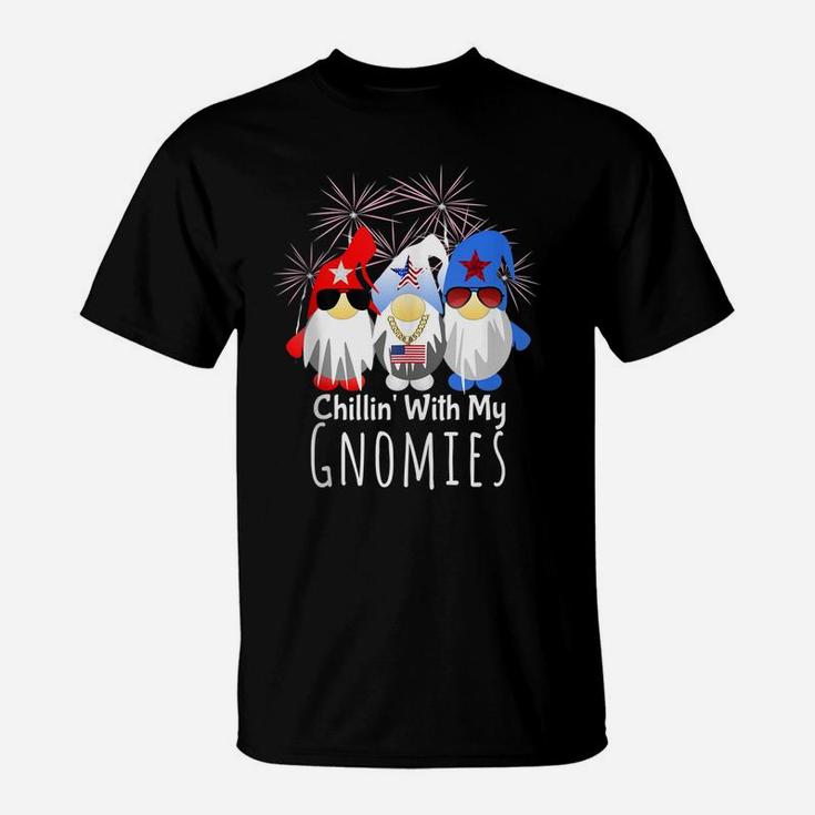 Gnome Shirt Patriotic 4Th Of July Gift My Gnomies Fairy Tale T-Shirt