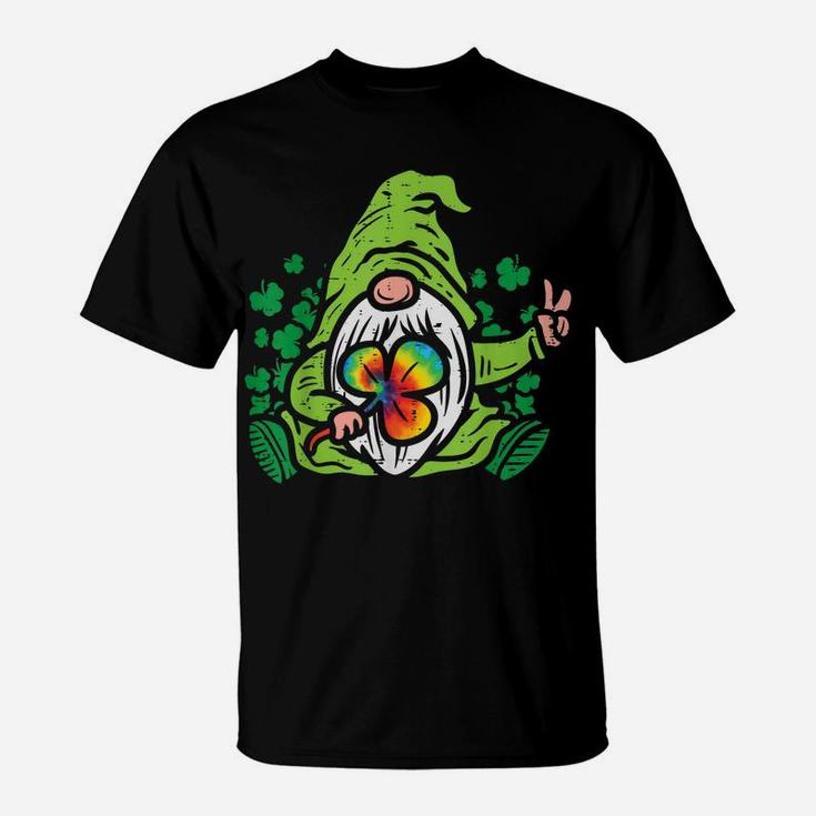 Gnome Tie Dye Shamrock Clover St Patricks Day Hippie Gift T-Shirt