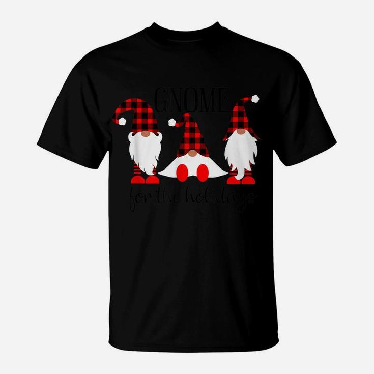 Gnomes For The Holidays Buffalo Plaid Gnome Christmas Xmas T-Shirt