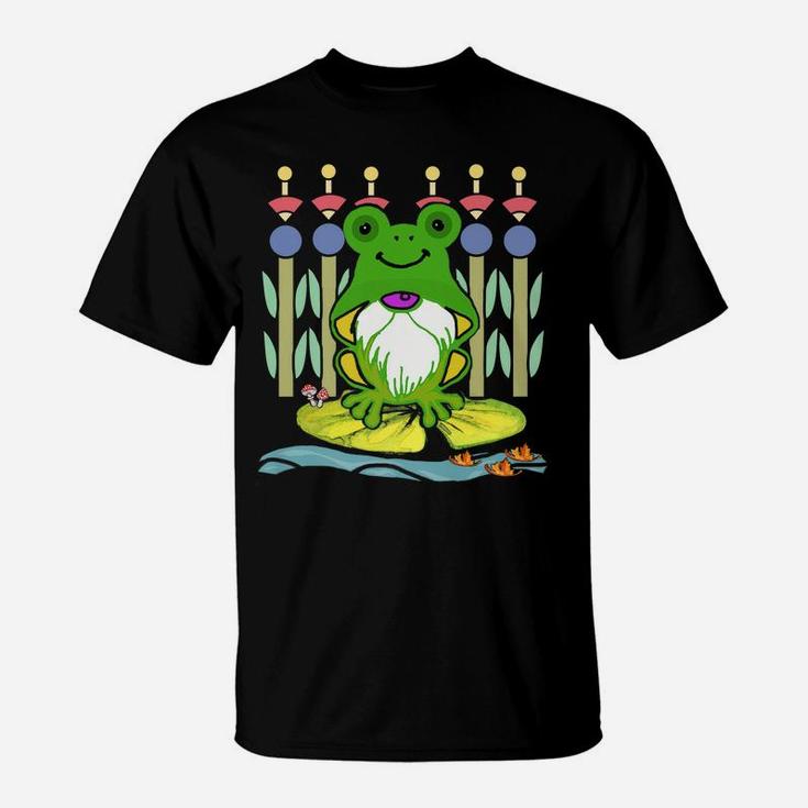 Gnomes Frogs Water Lilys Gardening Gift Women Men Tees T-Shirt