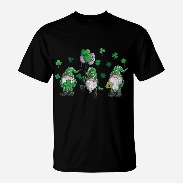 Gnomes St Patricks Day Shamrock Irish Gnome Women Men Kids T-Shirt
