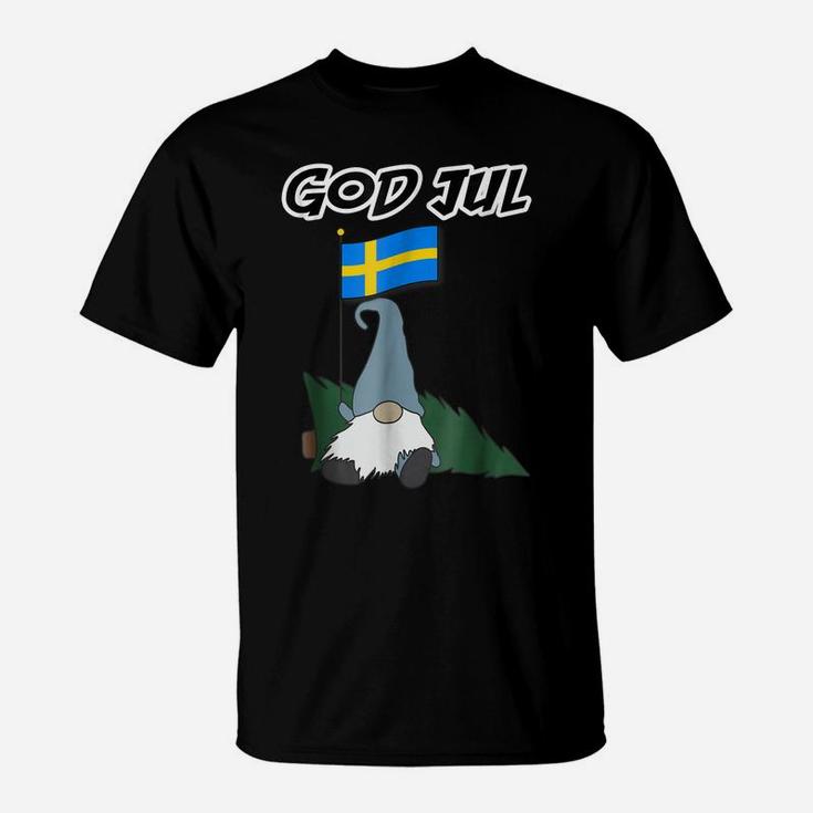 God Jul Swedish Gnome Tshirt Merry Christmas Swedish T-Shirt T-Shirt
