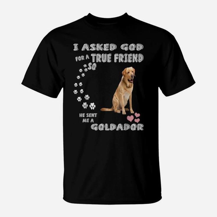 Golden Retriever Lab Dog Mom Dad Costume, Cute Goldador T-Shirt
