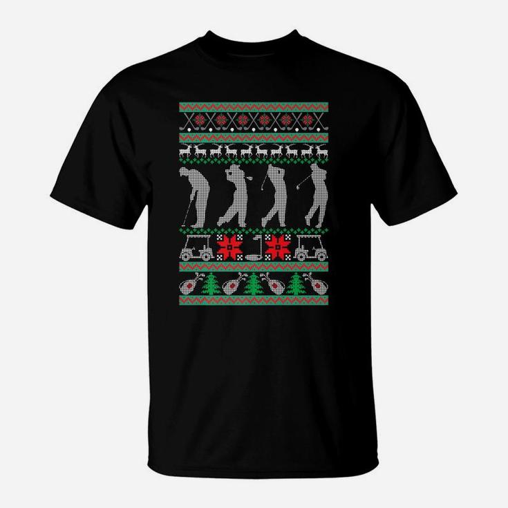 Golf Ugly Christmas Golfer Happy Holidays Xmas Gift T-Shirt