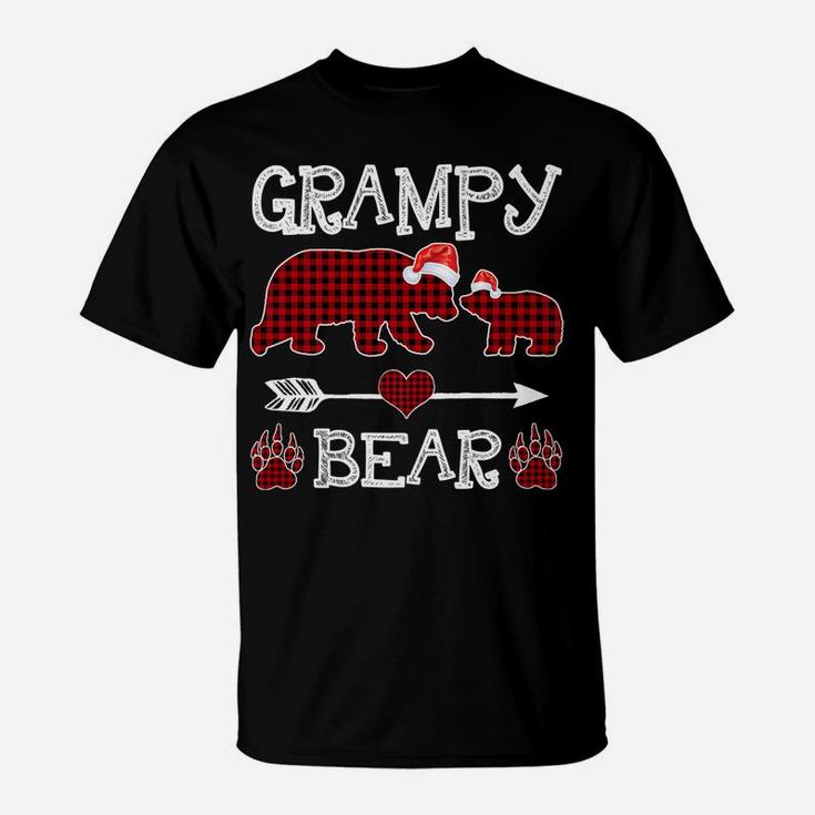 Grampy Bear Christmas Pajama Red Plaid Buffalo Family T-Shirt
