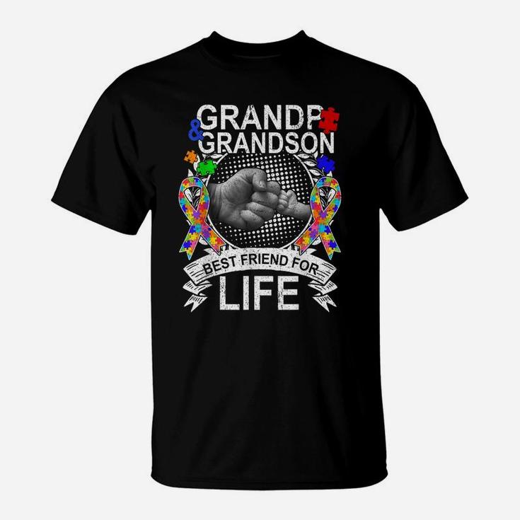 Grandpa And Grandson Best Friend Autism Awareness Kids Boys T-Shirt