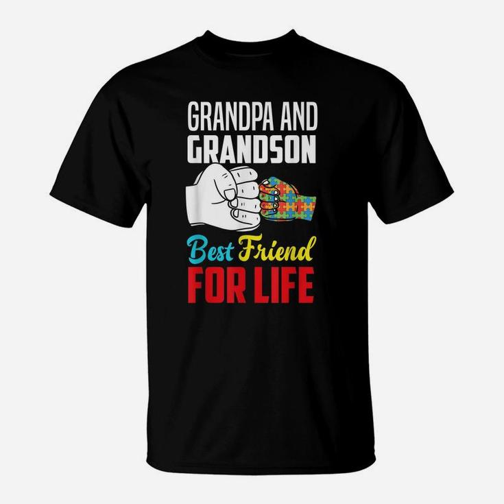 Grandpa And Grandson Best Friend For Life Autism Grandpa T-Shirt