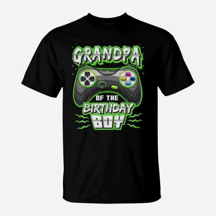 Grandpa Of The Birthday Boy Matching Video Gamer Party T-Shirt