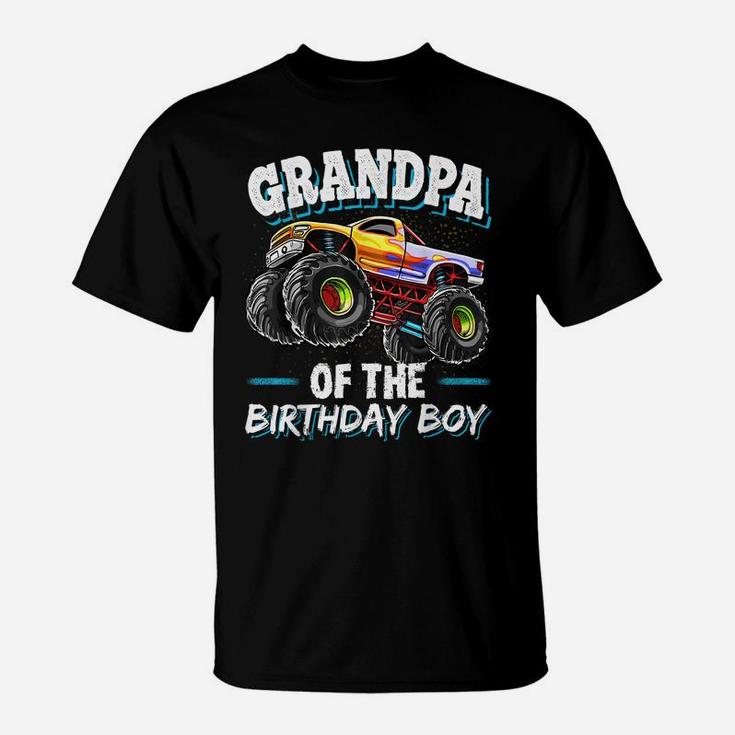 Grandpa Of The Birthday Boy Monster Truck Birthday Party T-Shirt