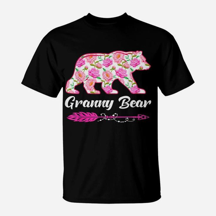 Granny Bear Flower Outfit Cute Matching Family Mothers Day T-Shirt