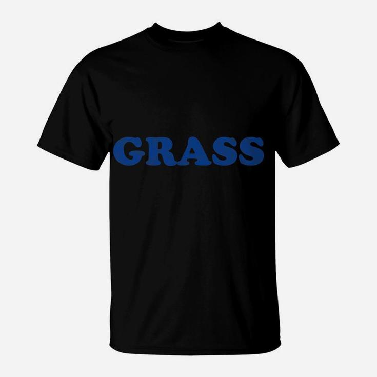 Grass In Blue Funny Retro Bluegrass Graphic T-Shirt