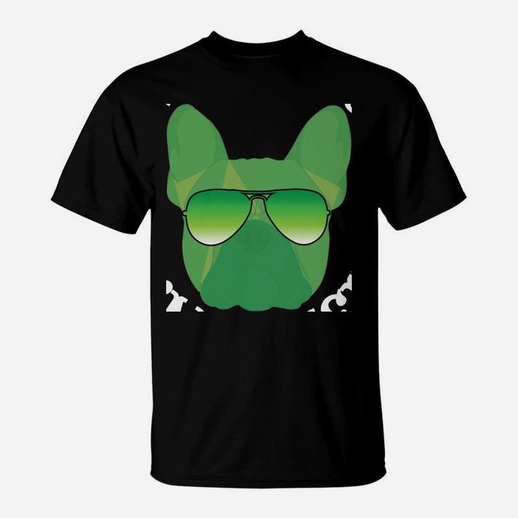 Green French Bulldog Dog Kiss Me I'm Irish St Patrick Shirt T-Shirt