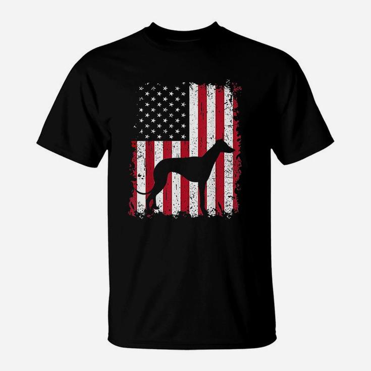 Greyhound American Usa Flag T-Shirt