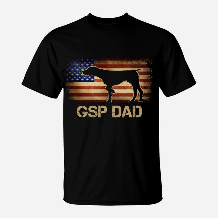 Gsp Dad Vintage American Flag Patriotic Dog Lover Sweatshirt T-Shirt