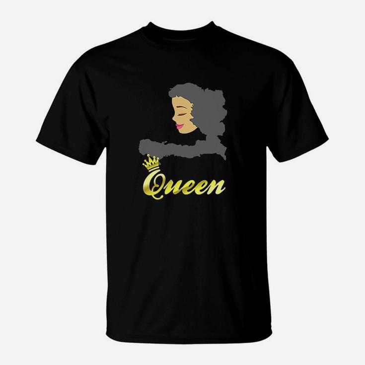 Haitian Queen African Haiti Black Map Hair T-Shirt