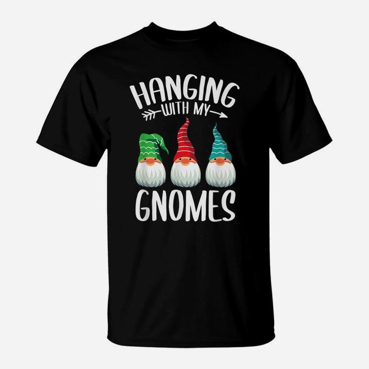 Hanging With My Gnomies Funny Family Christmas Holiday Gnome T-Shirt