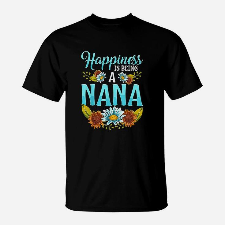 Happiness Is Being A Nana Cute Floral Mothers Day Gifts T-Shirt