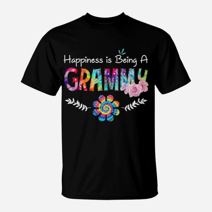 Happiness Is Being Grammy Flower Tie Dye Mother's Day T-Shirt