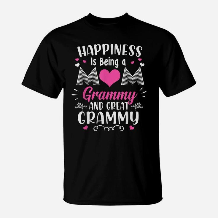 Happiness Is Being Mom Grammy And Great Grammy Mothers Day T-Shirt