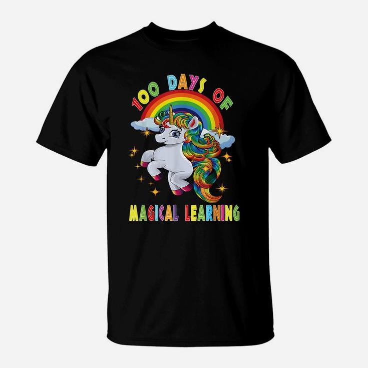 Happy 100 Days Of School Magical Learning Unicorn Teacher T-Shirt
