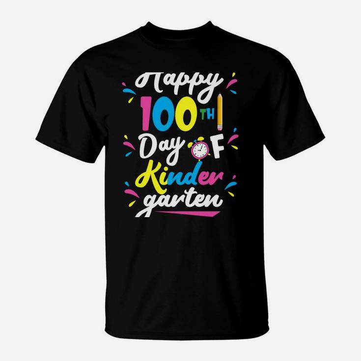 Happy 100Th Day Of Kindergarten Teacher & Student Kids Gift T-Shirt