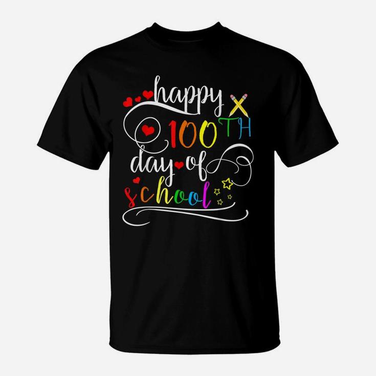 Happy 100Th Day Of School Gift Teacher Student Kids T-Shirt