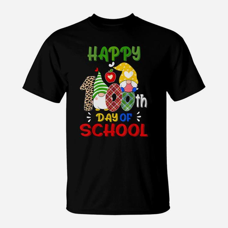 Happy 100Th Day Of School Gnomes For Virtual Teachers Kids T-Shirt