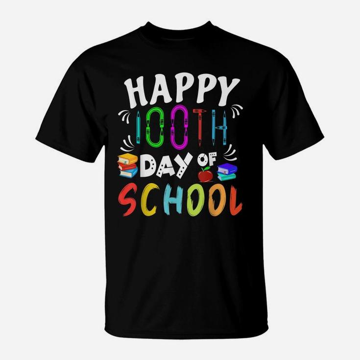 Happy 100Th Day Of School Shirt Student And Teacher Books T-Shirt