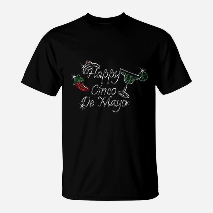 Happy Cinco De Mayo Rhinestone Party T-Shirt